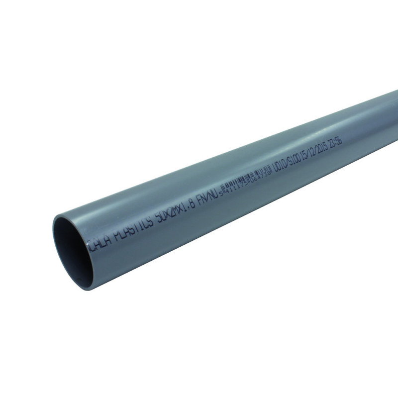 Tuyau sanitaire PVC NU gris Ø 50 mm 4 m SCALA