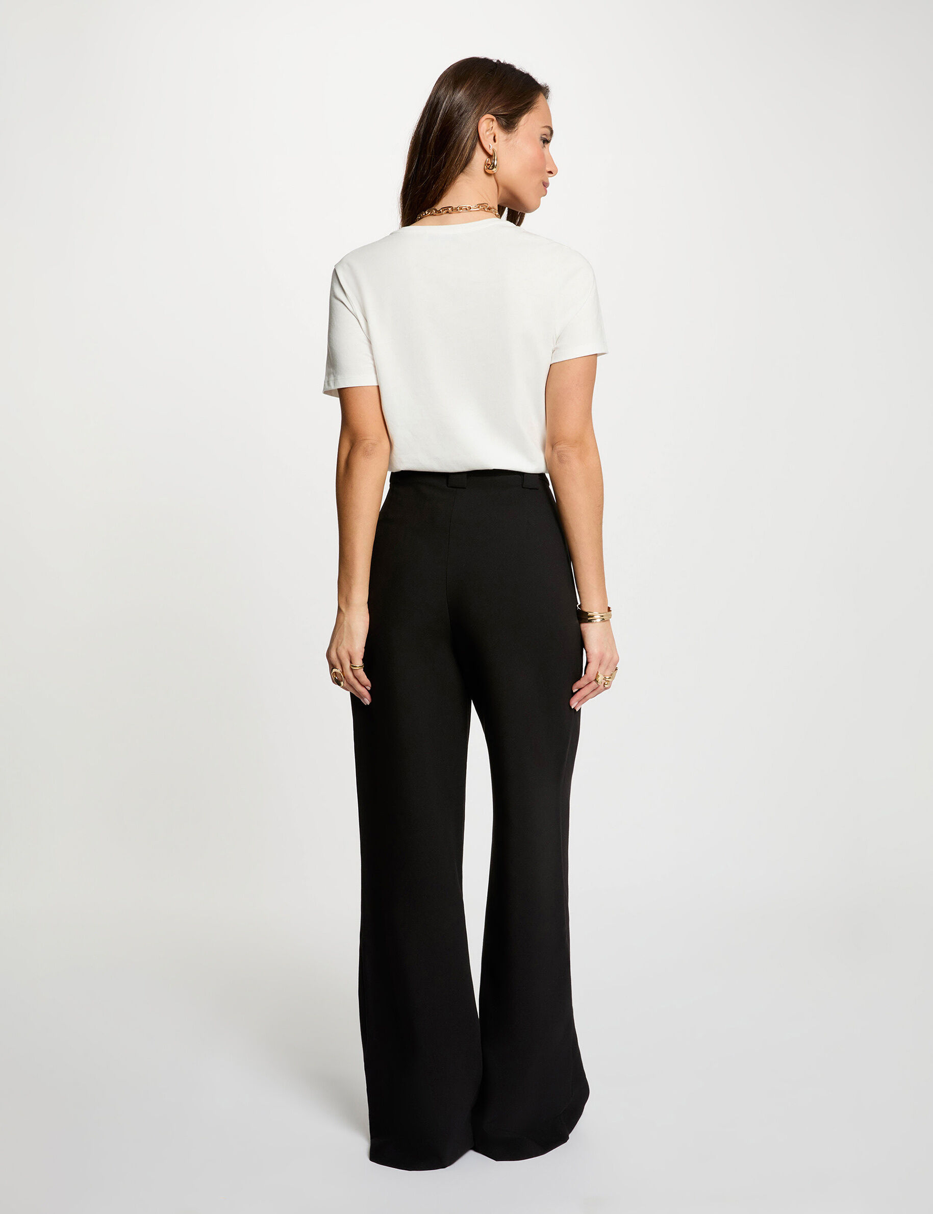 Embroidered Sequin T-Shirt White Women