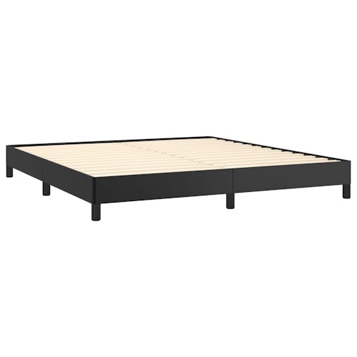 NNEVL Bed Frame Black 153x203 cm Queen Faux Leather