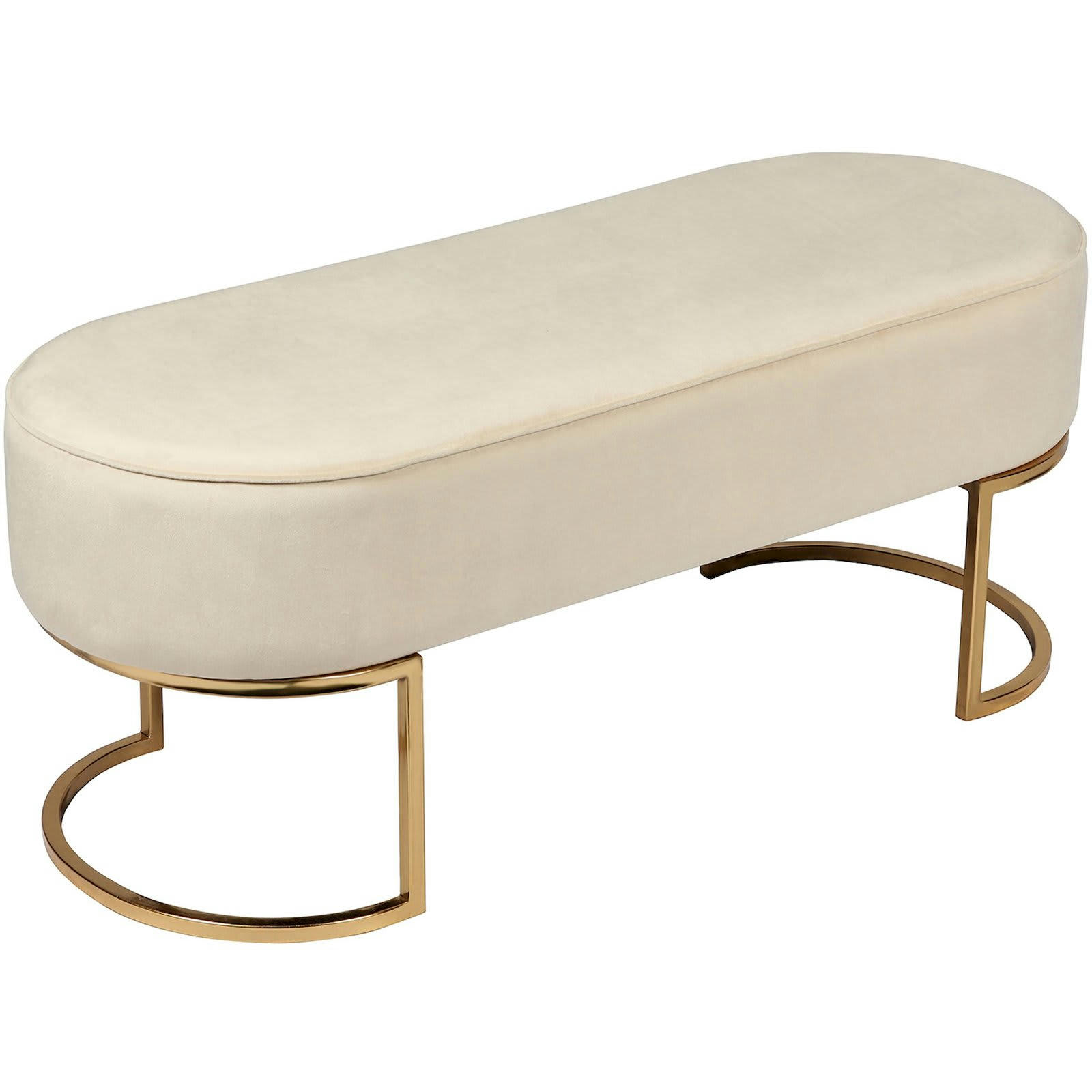 - Banc Velours Beige H. assise 42 cm