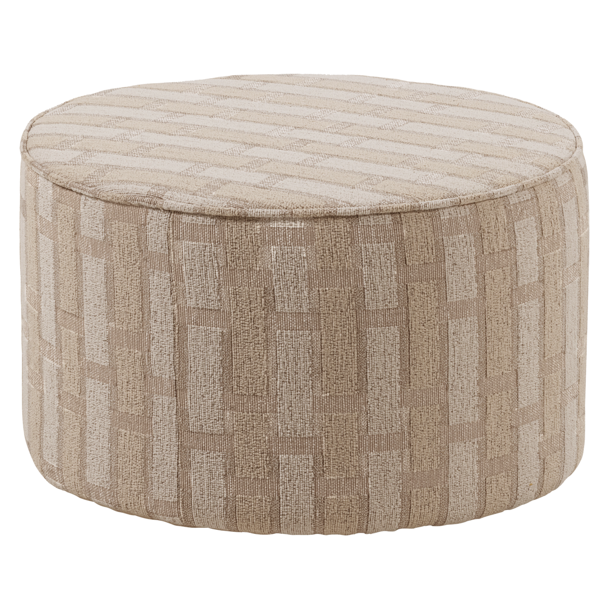 WOOOD poef laag dessin Sarli - Chenille - Naturel/Beige - 36x60x60