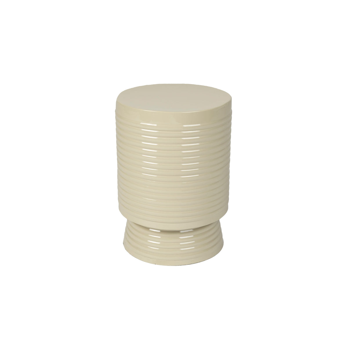 Housecraft Living Sven Bijzettafel Rond Metaal 25x25 (S) cm Ivoor/ Wit