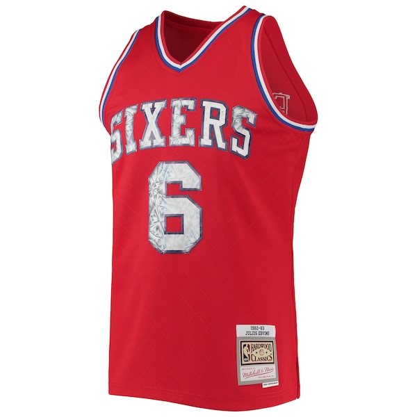 Julius Erving Philadelphia 76ers 1982/83 Hardwood Classics NBA 75th Anniversary Diamond Swingman Jersey - Red