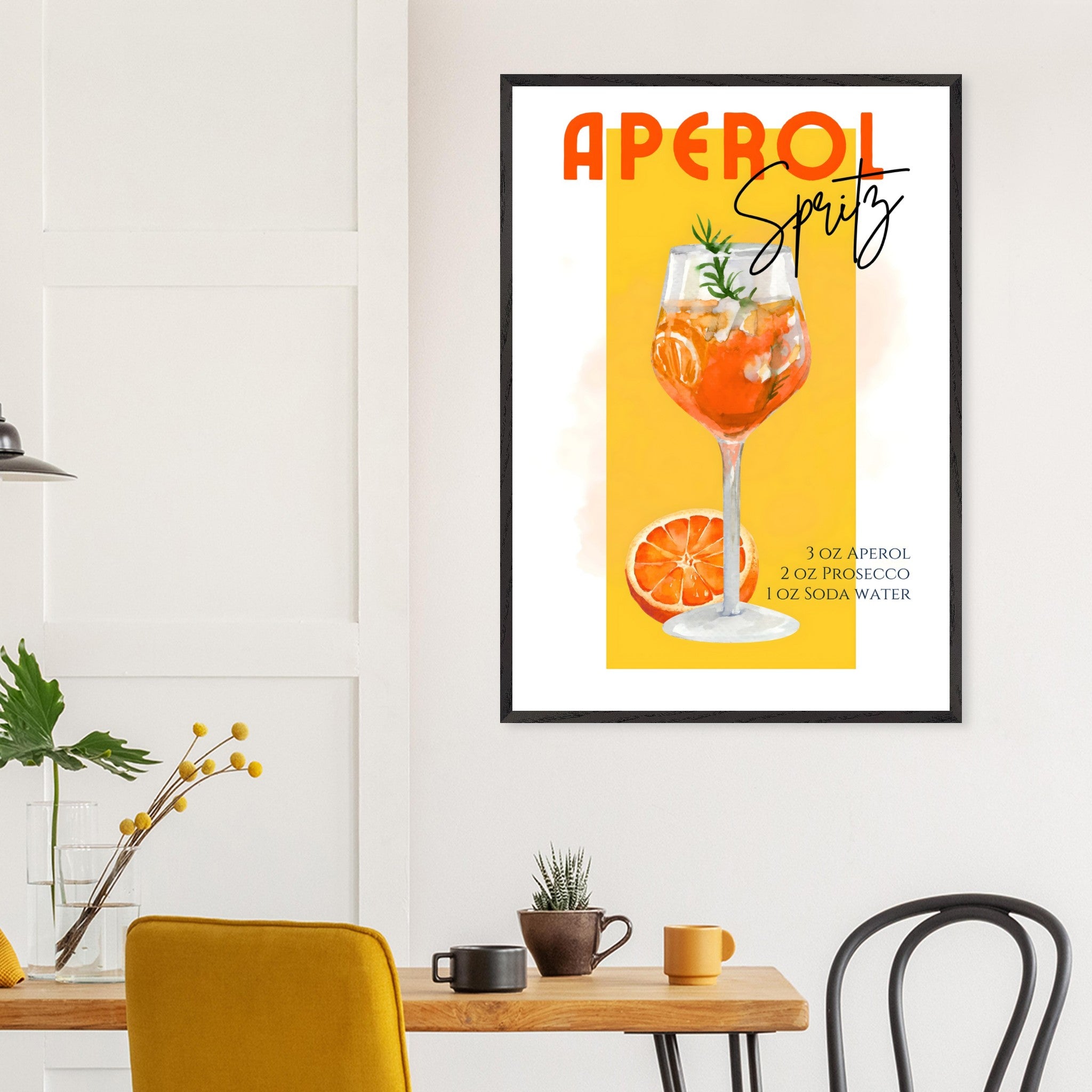 Artfulprints Poster Aperol Spritz - Yellow  - 70x100 cm - Geel