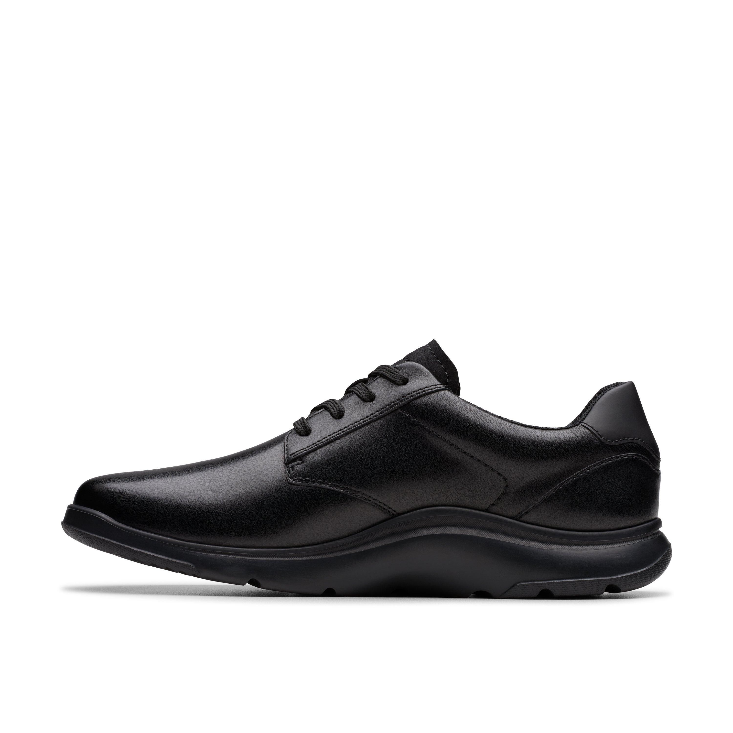 Clarks Lifton Lace Black Leather Lace Up
