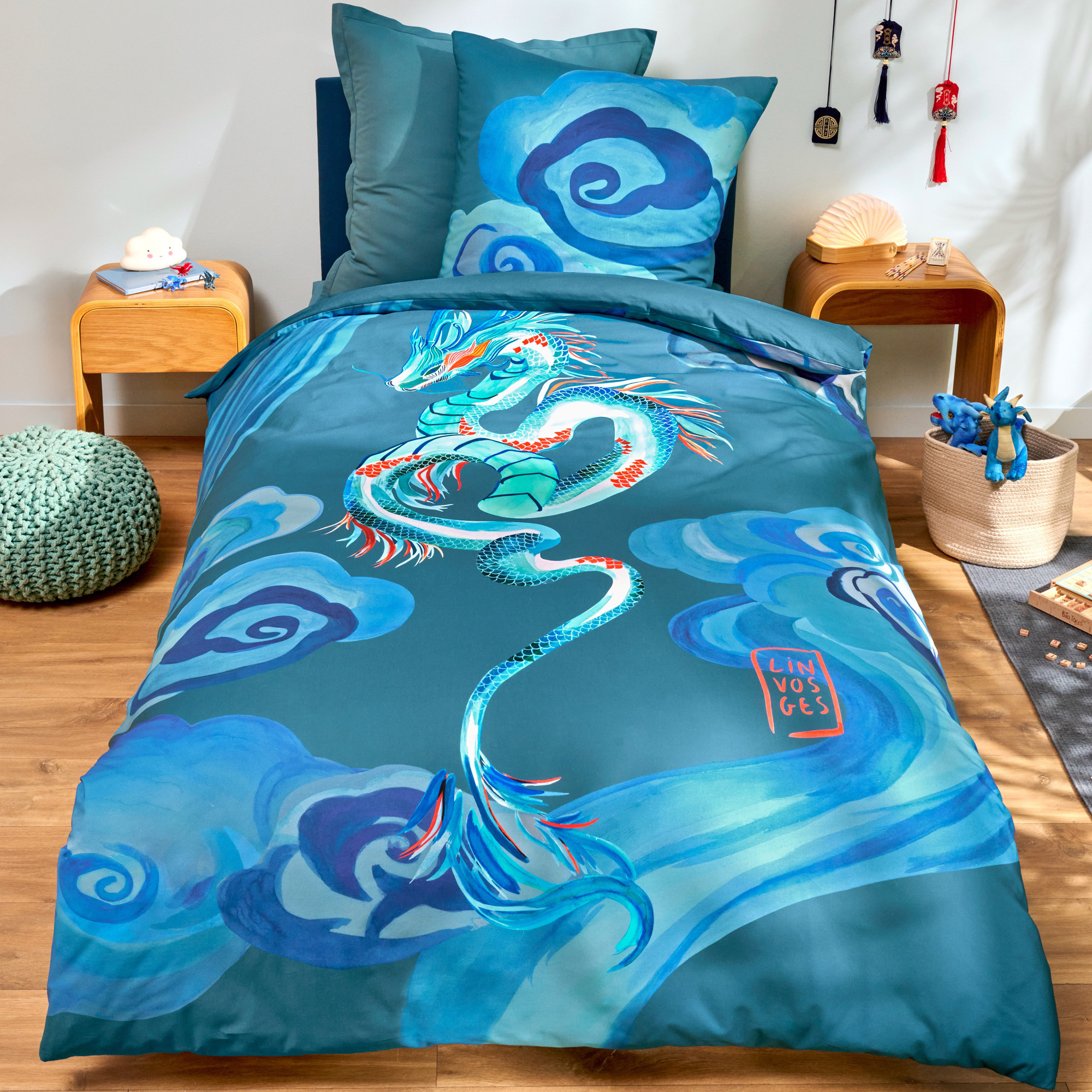 Pack housse de couette   taie d'oreillerHistoire de dragon