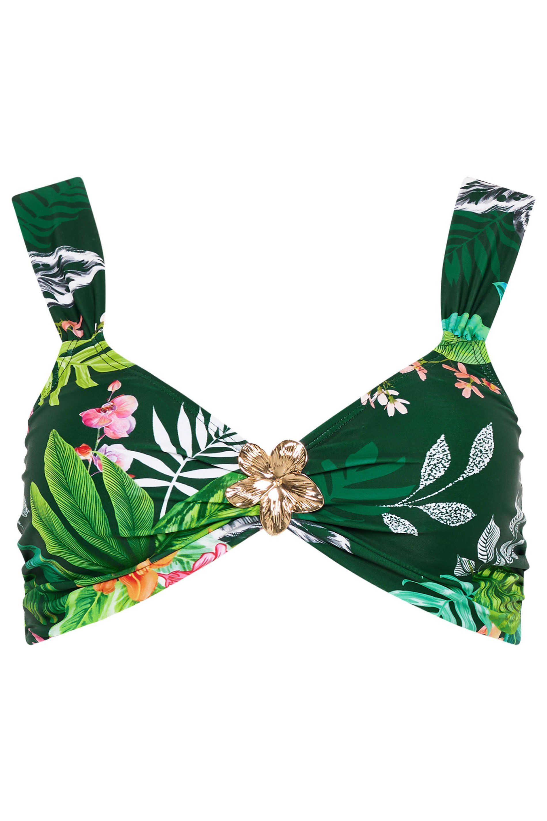 M&Co Tropical Print Bikini Top