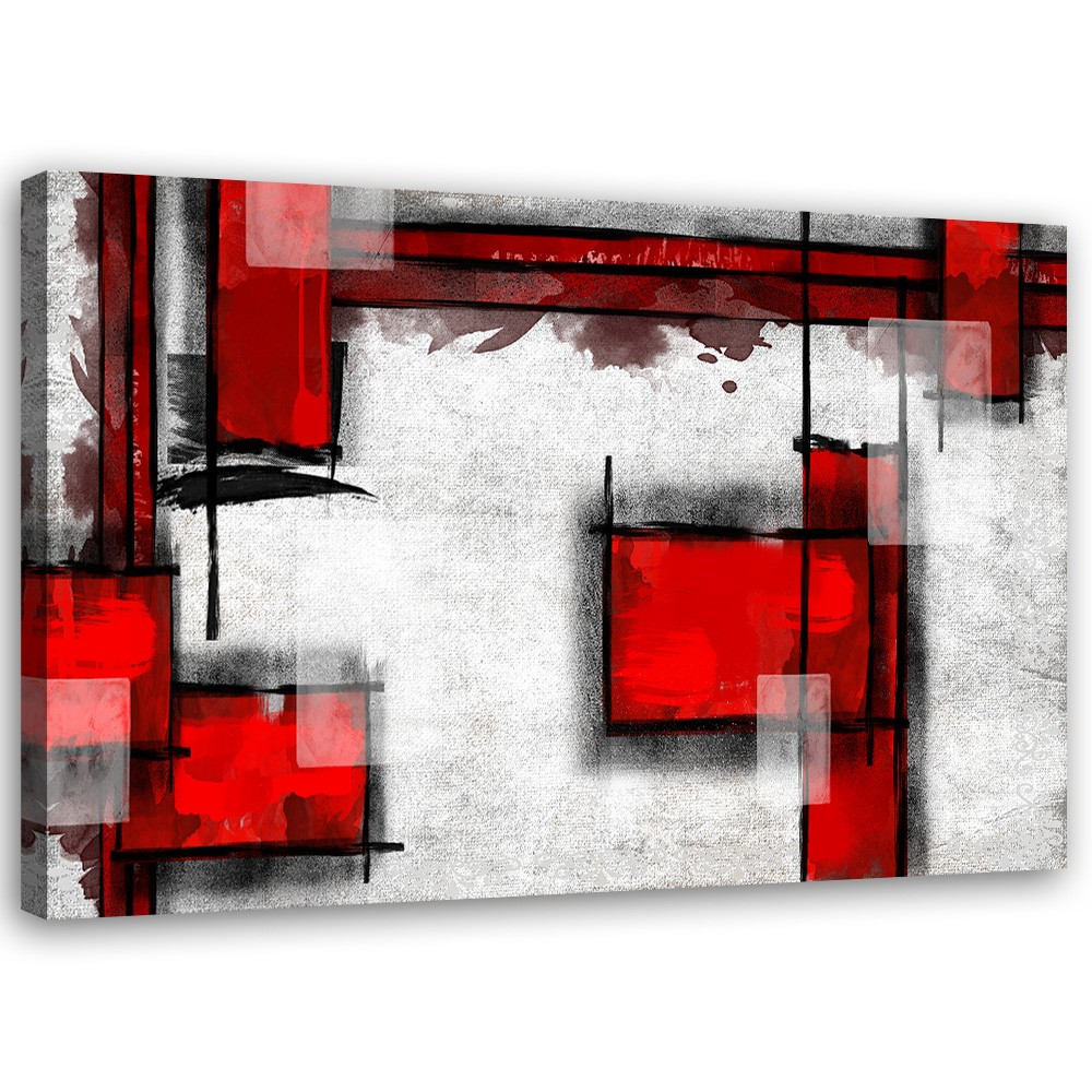 Feeby Obraz Abstrakcja geometryczna w czerwieni 60x40