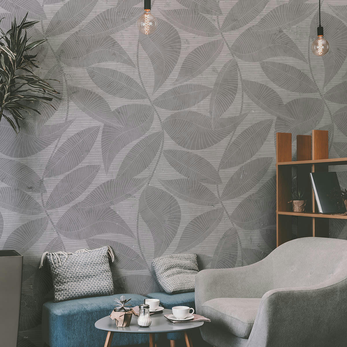 - Papier peint panoramique tropical lines 255 x 250 cm