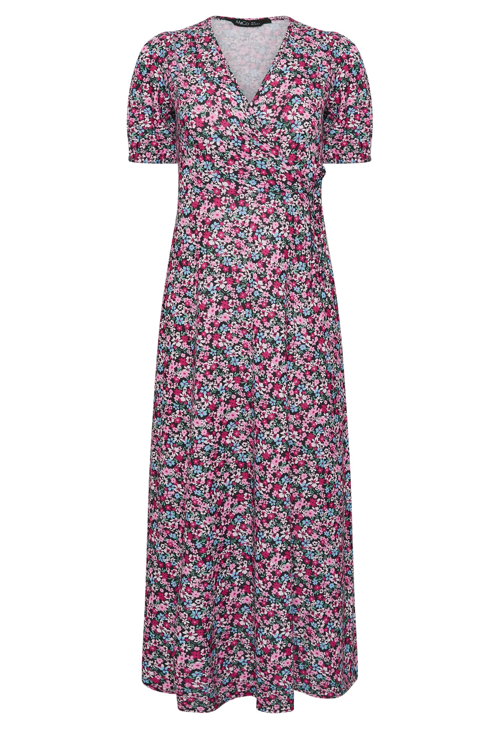 M&Co Petite Floral Print Wrap Dress
