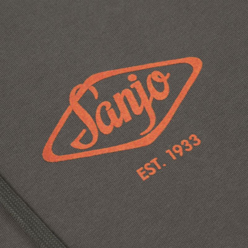 Sanjo Flocked Logo Hoodie // Brown