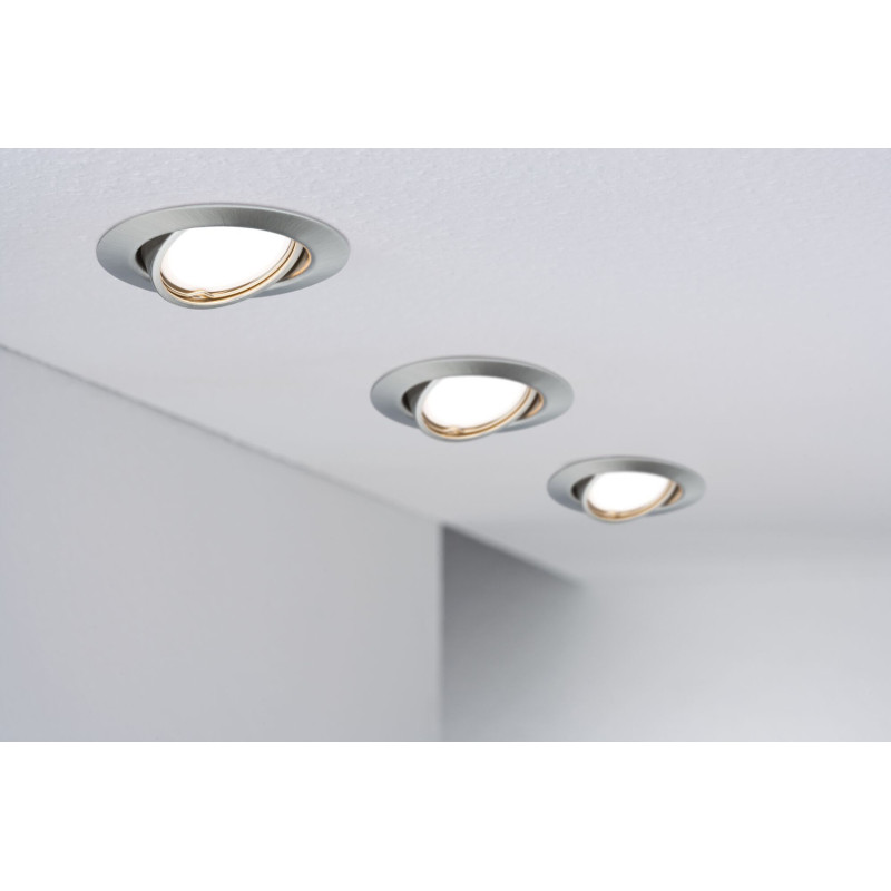 Spot encastrable LED Base acier brossé GU10 blanc chaud IP20 350 lm 4,5 W PAULMANN