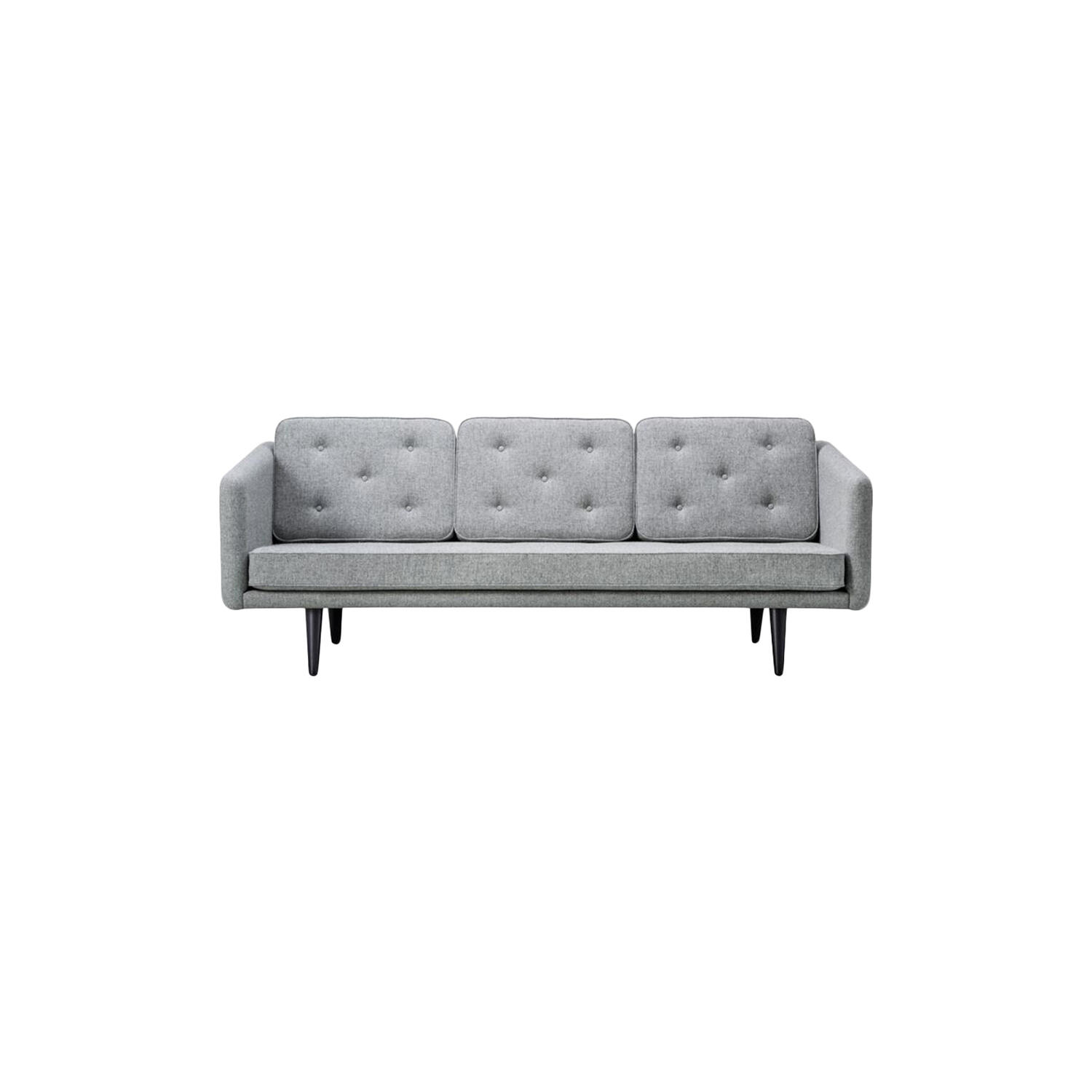 No. 1 2003 3 pers. sofa, gr&aring;/sortlakeret eg