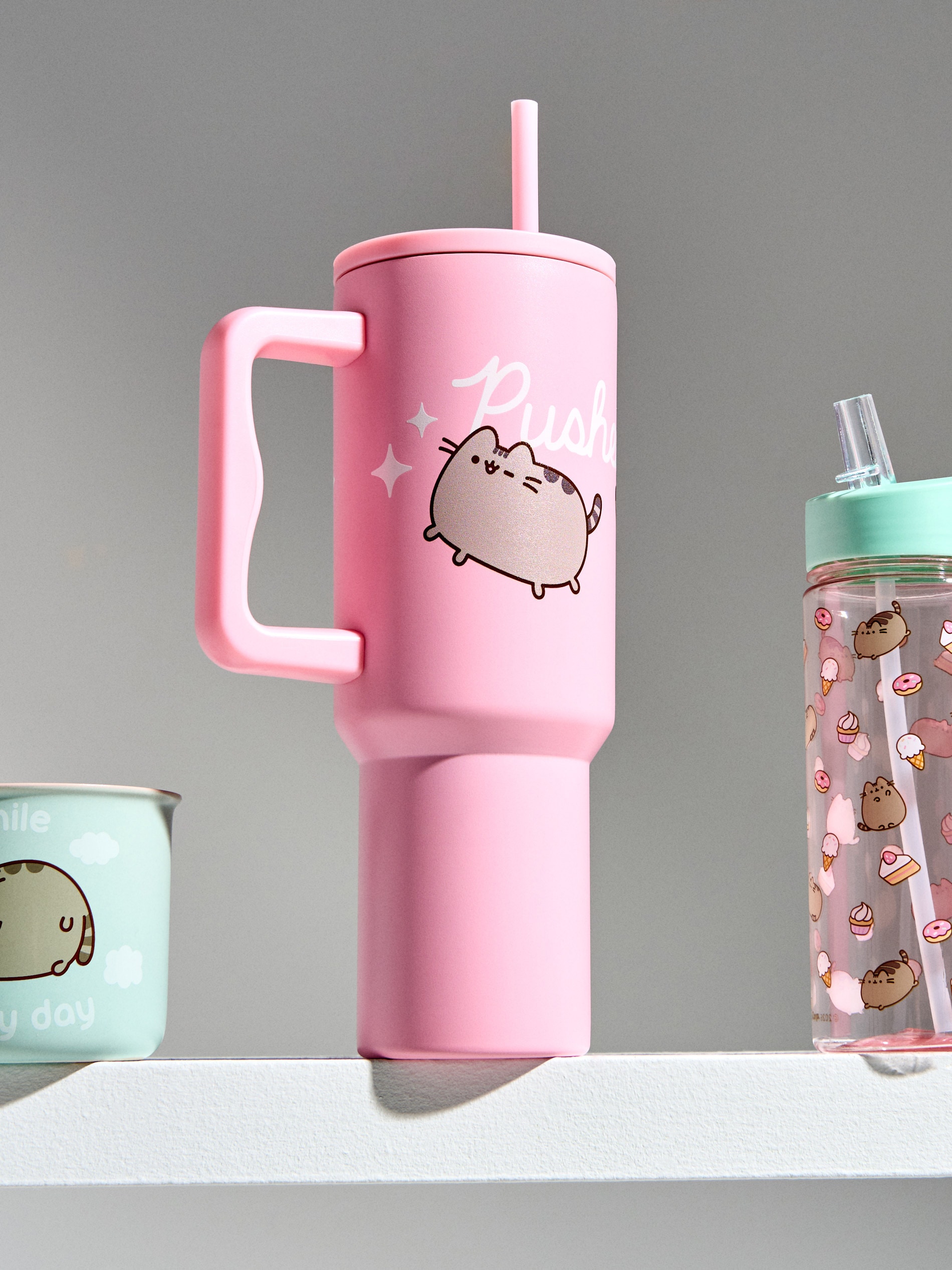 Kubek termiczny z uchwytem i słomką Pusheen the Cat