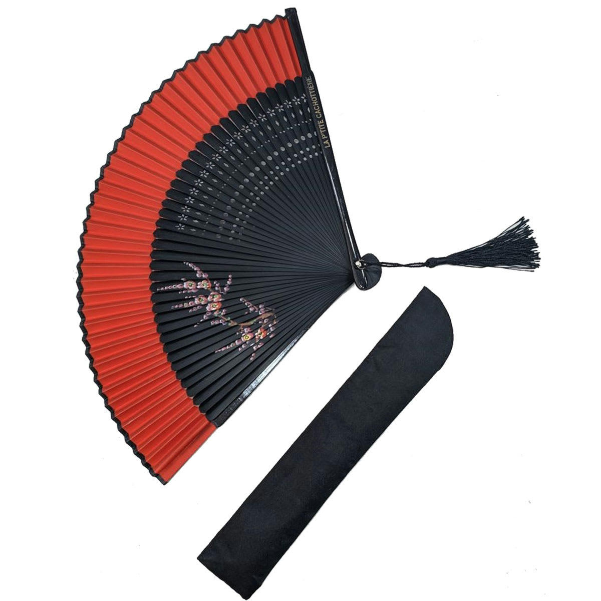 - Éventail décoratif et utilitaire rouge et noir