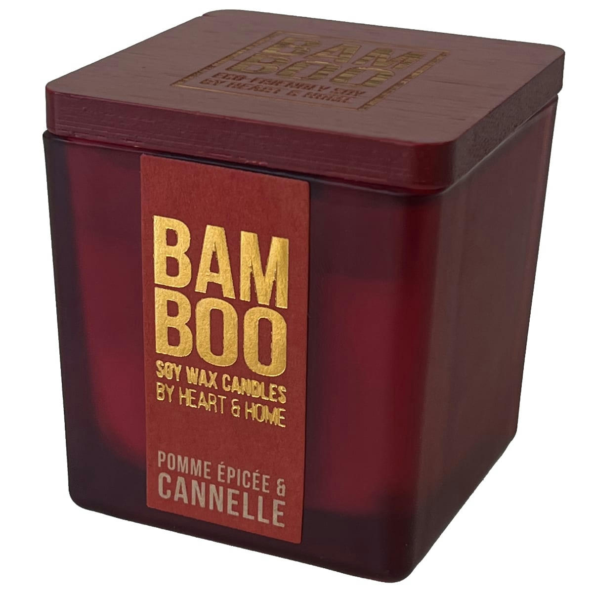 - Bougie éco responsable bambou pomme épicée et cannelle