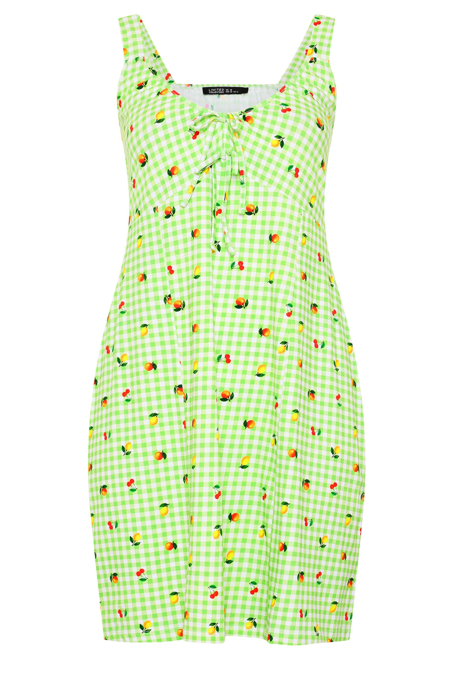 Yours Gingham Fruit Print Mini Dress