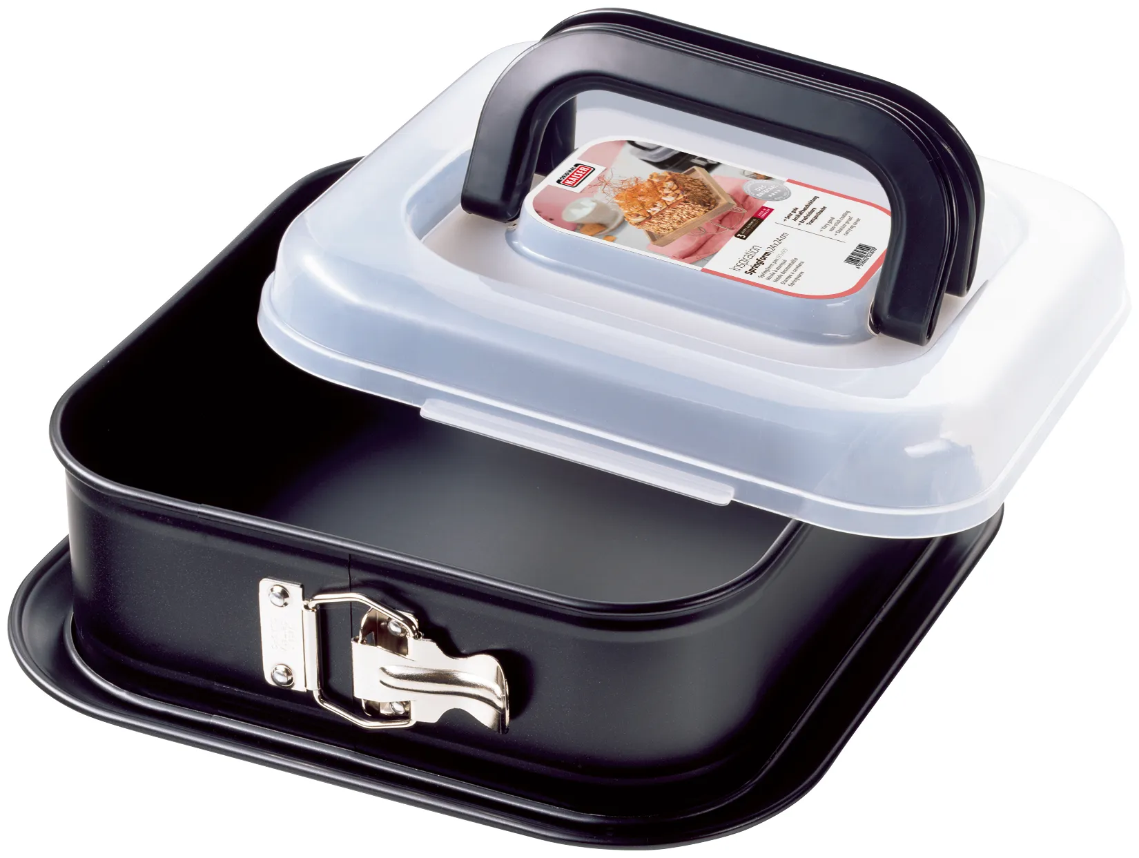 KAISER Inspiration Square Springform Pan with Transport Lid, 24 x 24 cm