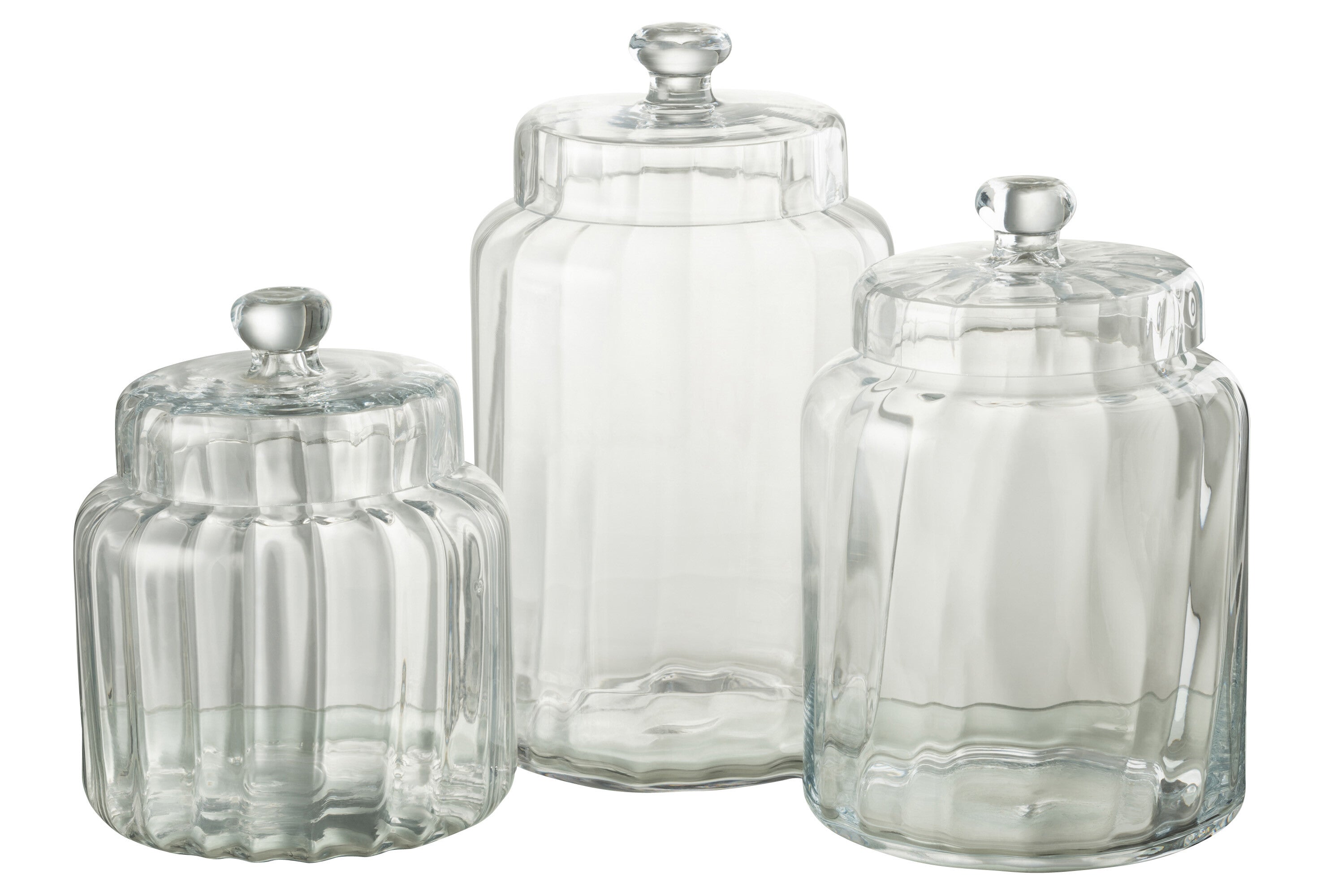 J-Line voorraadpot Elia - glas - transparant - large