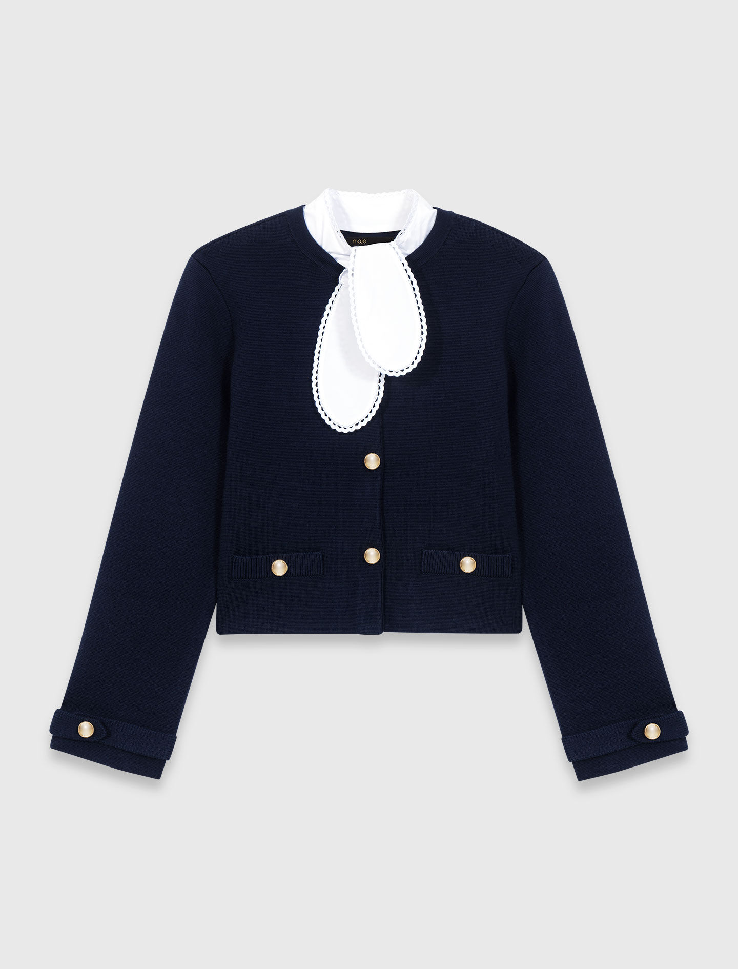 Cardigan avec col brodé amovible