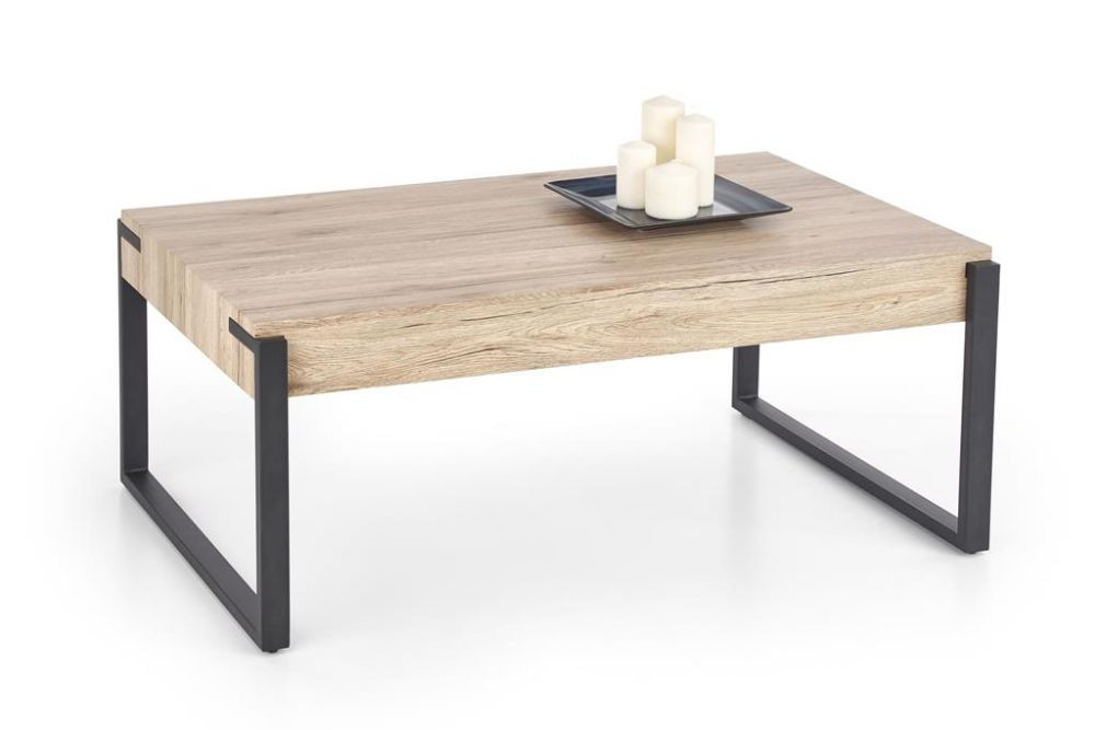 Ława CAPRI 110x65 dąb san remo/czarny