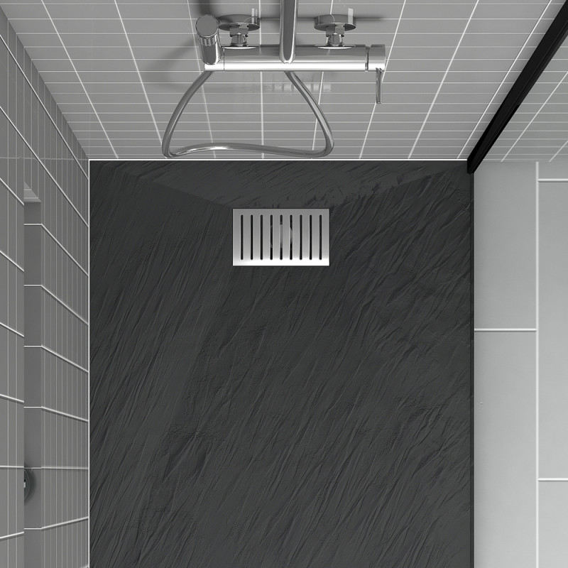 Grille rainurée pour receveur de douche Stone 2 acier AURLANE