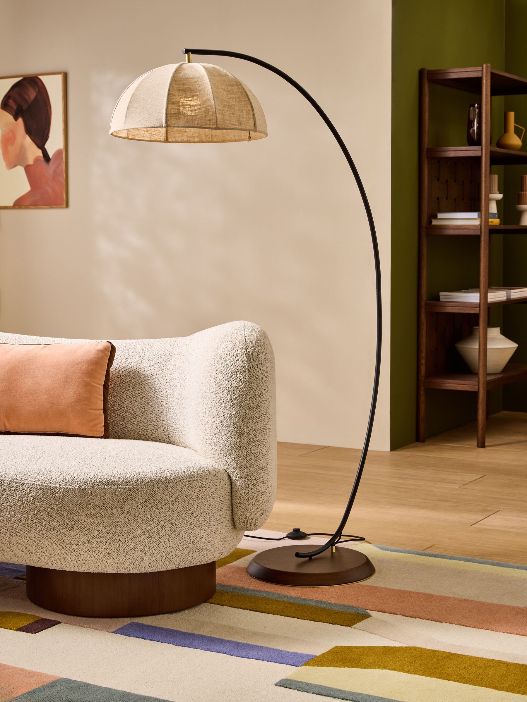 Benny Floor Lamp in Black/Cream