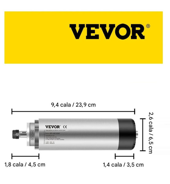 Silnik frezarki wrzeciona CNC 1,5 kW 220V chłodzony powietrzem grawera
