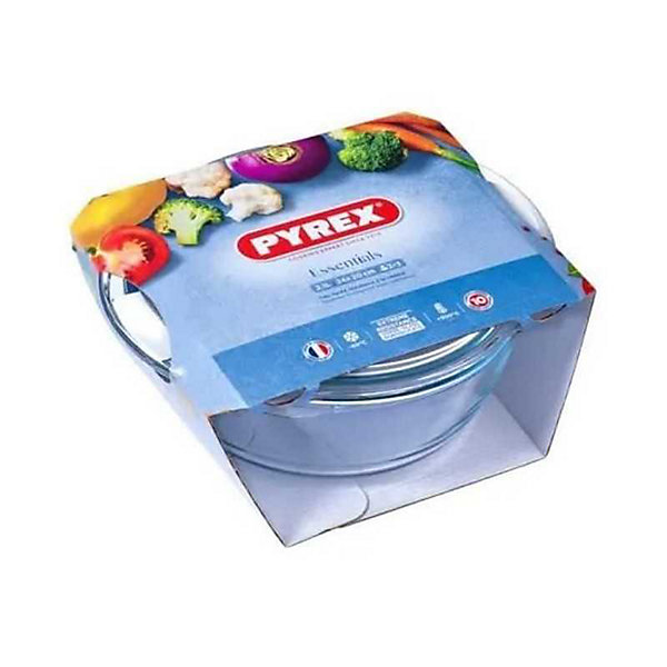 Cocotte ronde Pyrex 1,6 L modèle 1450096 en verre borosilicate avec couvercle