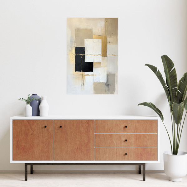 Naklejka samoprzylepna Feeby Abstrakcja Kształty Geometria Beżowy 20x30