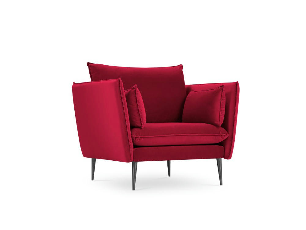 AGATE - Fauteuil en velours rouge