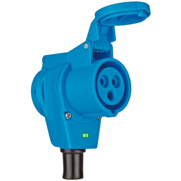 CEE-Winkelkupplung mit Schuko-Steckdose 230V /16A IP44