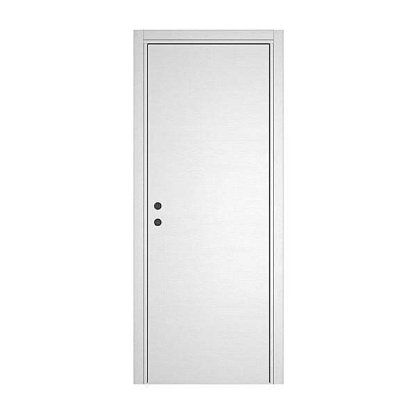 Bloc Porte isotherme PREMIUM Blanc satiné - Poussant gauche et ajustable - L830mm