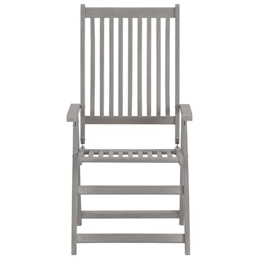 NNEVL Garden Reclining Chairs 8 pcs Grey Solid Wood Acacia
