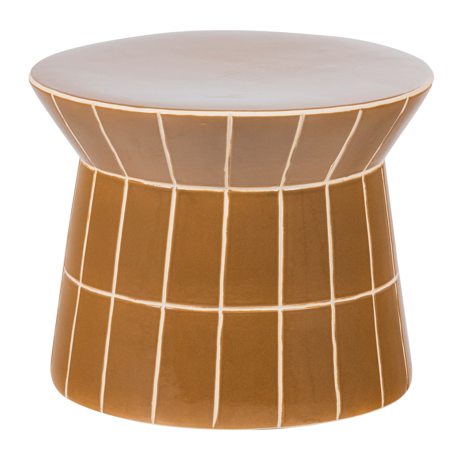 WOOOD decoratieve bijzettafel Plu - Keramiek - Honinggeel - 30x38x38