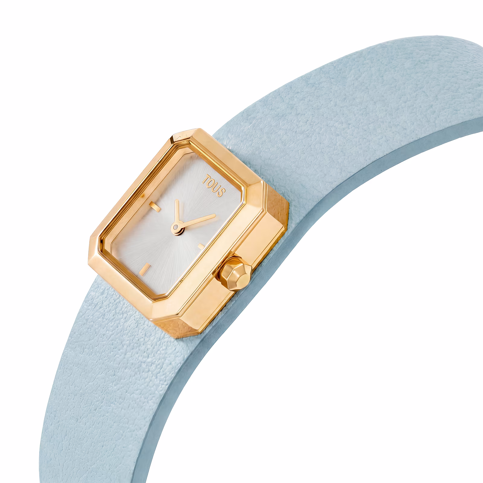 Reloj analógico con brazalete de piel azul y acero dorado KARAT EMERALD MINI