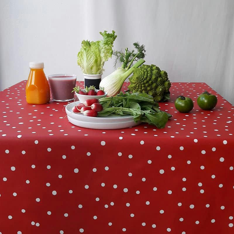 CONFETTIS - Nappe enduite rectangle 160 x 240 cm rouge