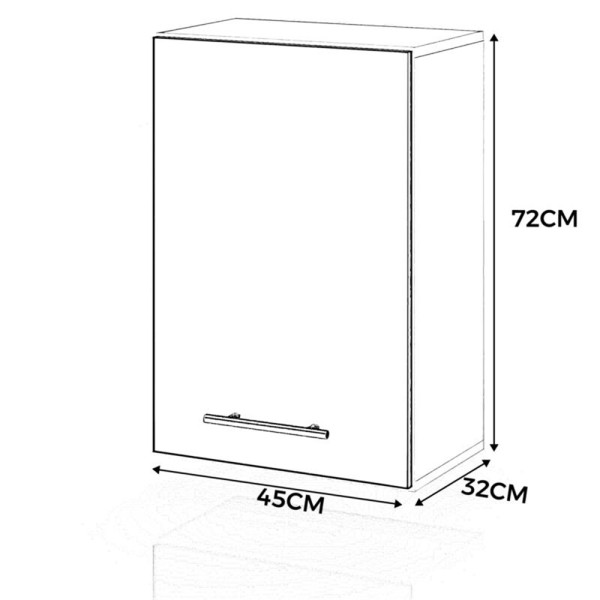 Szafka kuchenna górna modułowa uchwyty 45cm spremium szary
