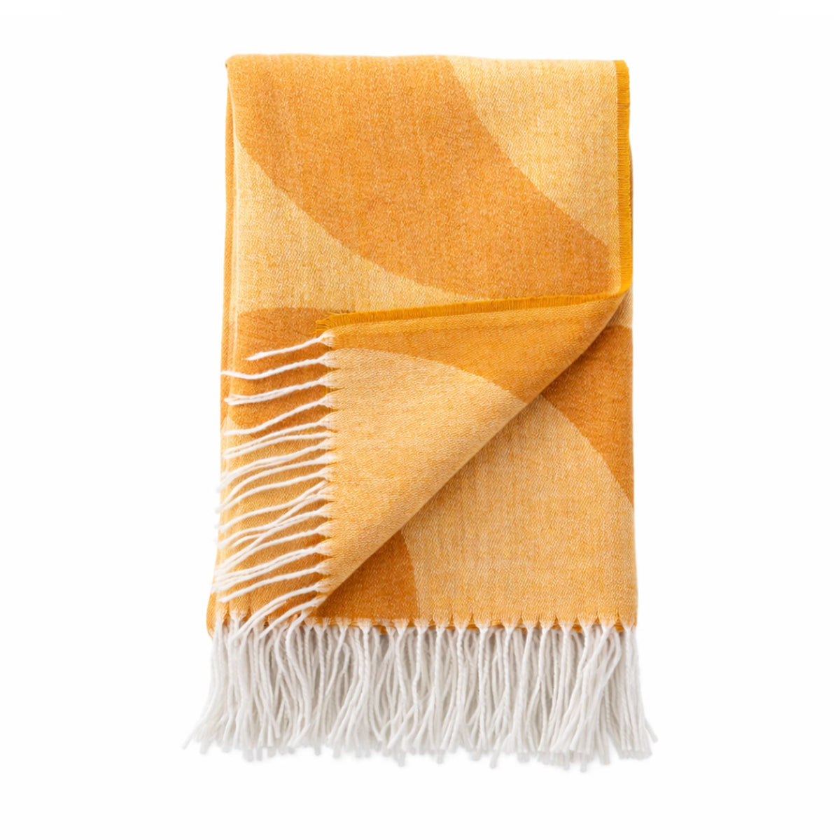 SWIRL - plaid 140x180 cm - golvend motief - Chai Tea - geel, beige