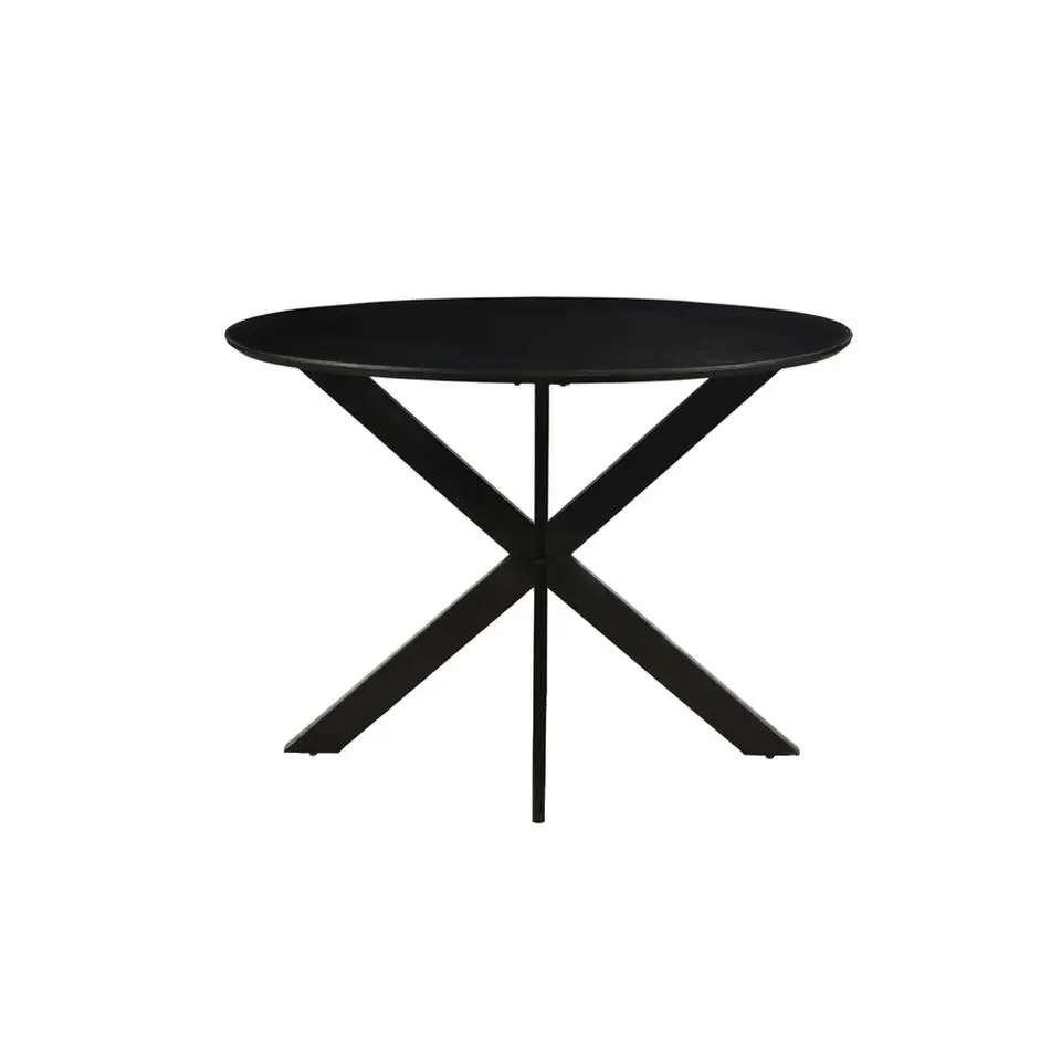 Livingfurn - Ronde Eetkamertafel Oslo Zwart - Acasiahout - 120 cm