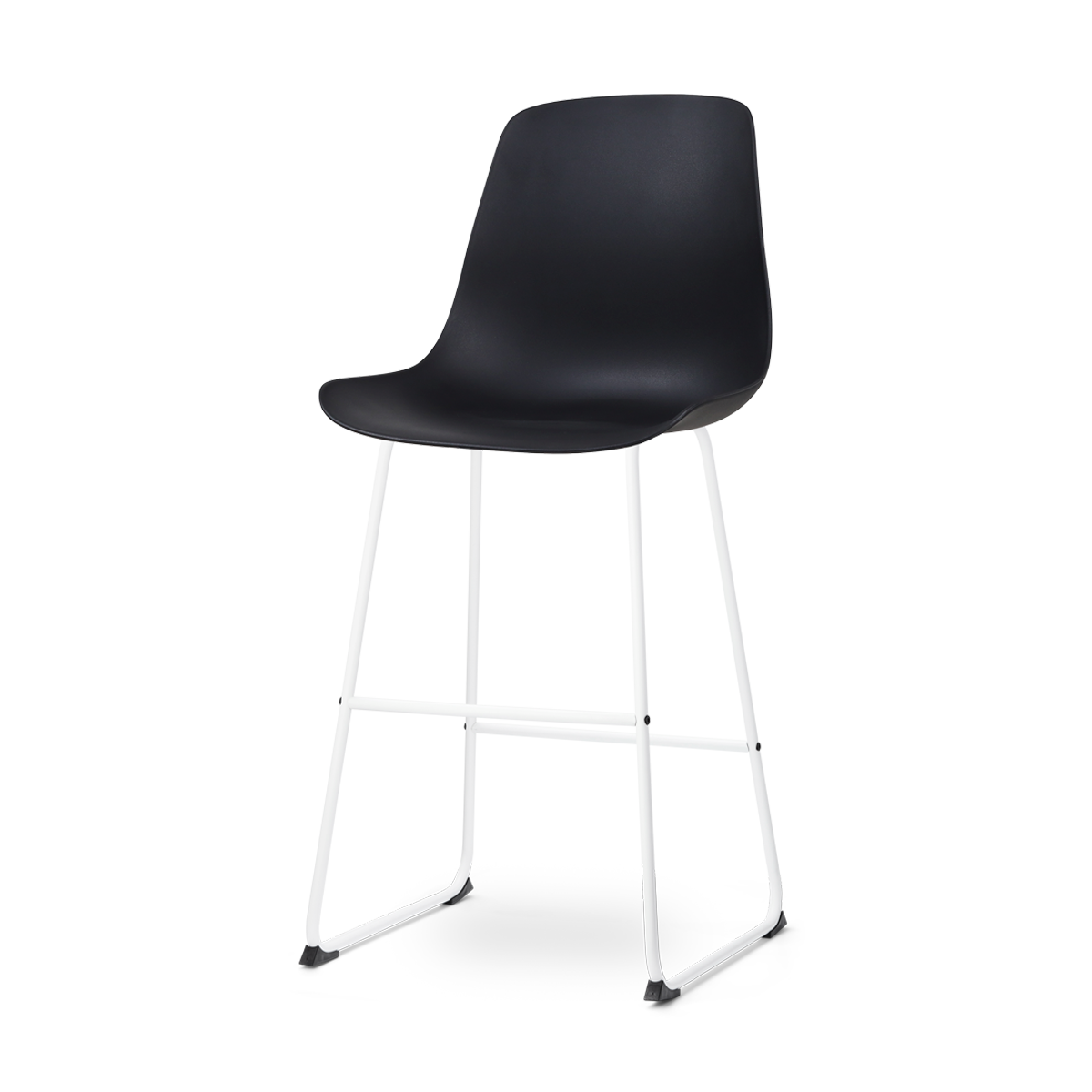 Nolon Nino-Pip Barkruk Zwart - Kunststof - Wit Onderstel - 75 cm