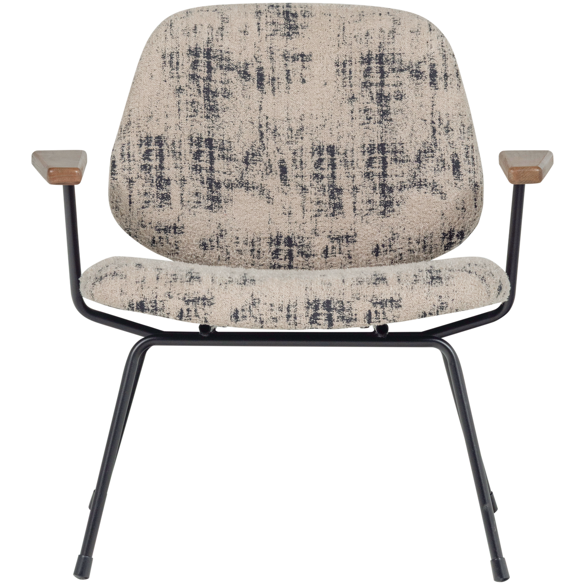 WOOOD fauteuil Aure - Chenille stof - Beige/Zwart - 69x69x64