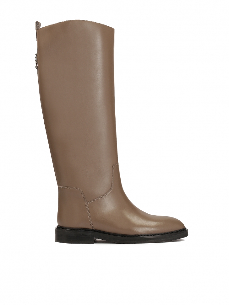 Taupe colored slip-on officer's boots