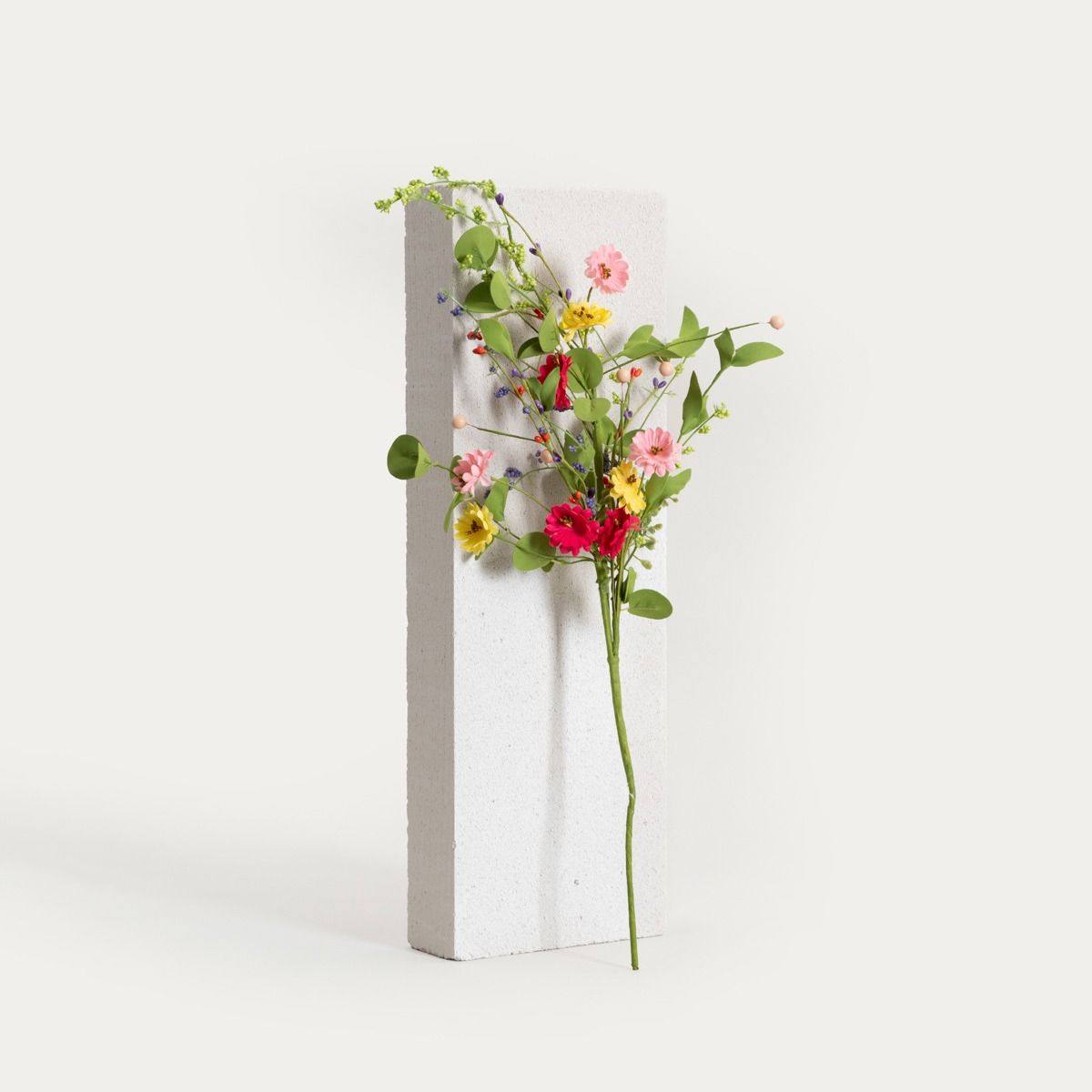 Gałązka sztuczna MEADOW z pastelowymi kwiatkami 70 cm