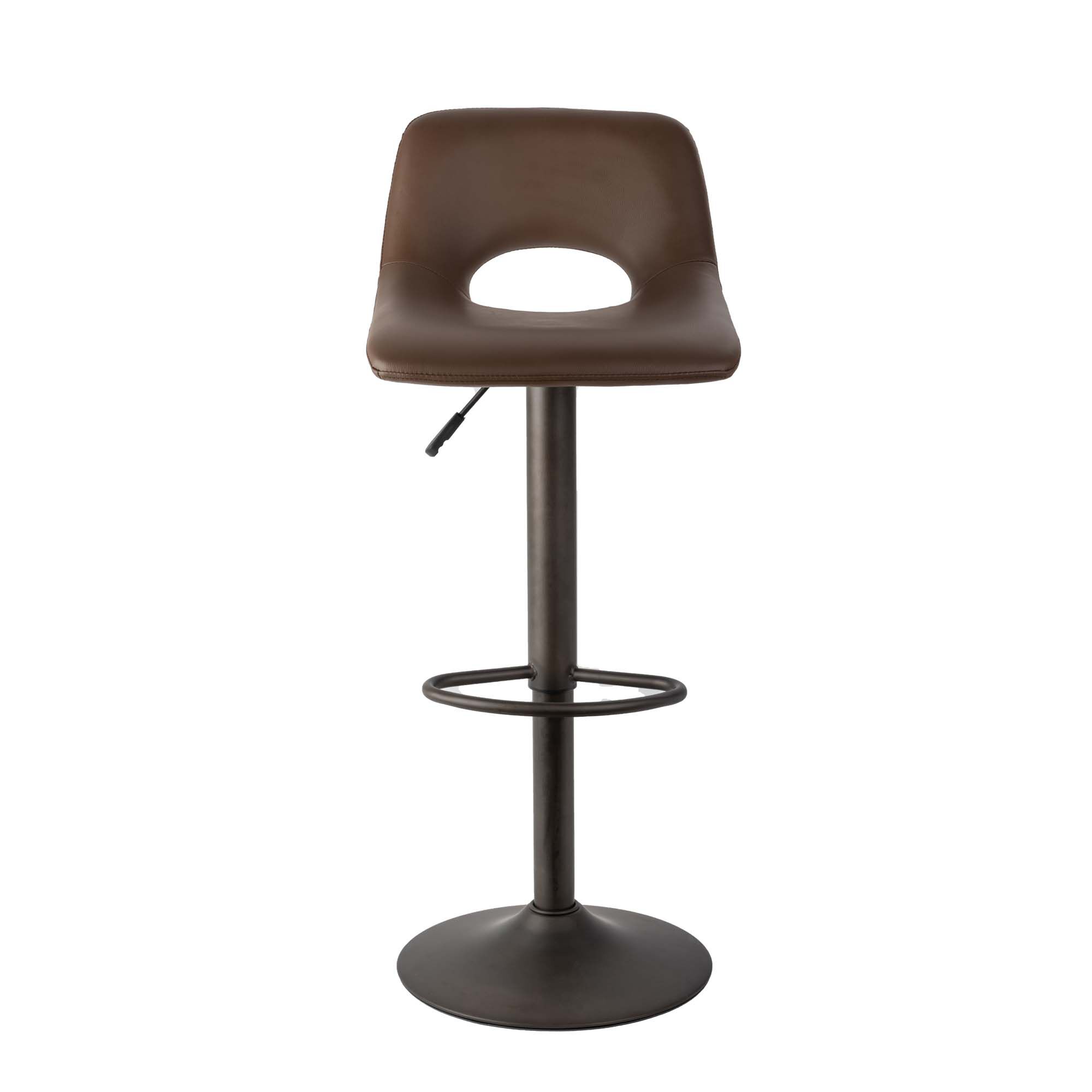 Conjunto de 2 bancos de bar JENKI castanho regulável