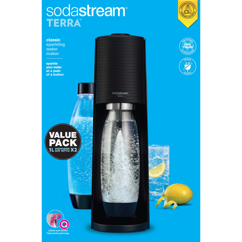 Machine à boisson pétillante Terra noire Megapack SODASTREAM