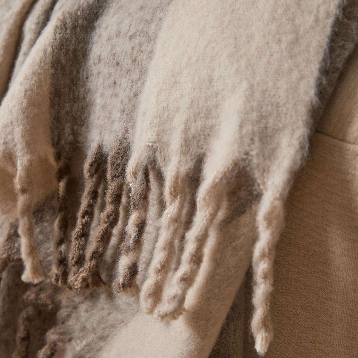Mocka Stripe Throw Blanket - Mocha