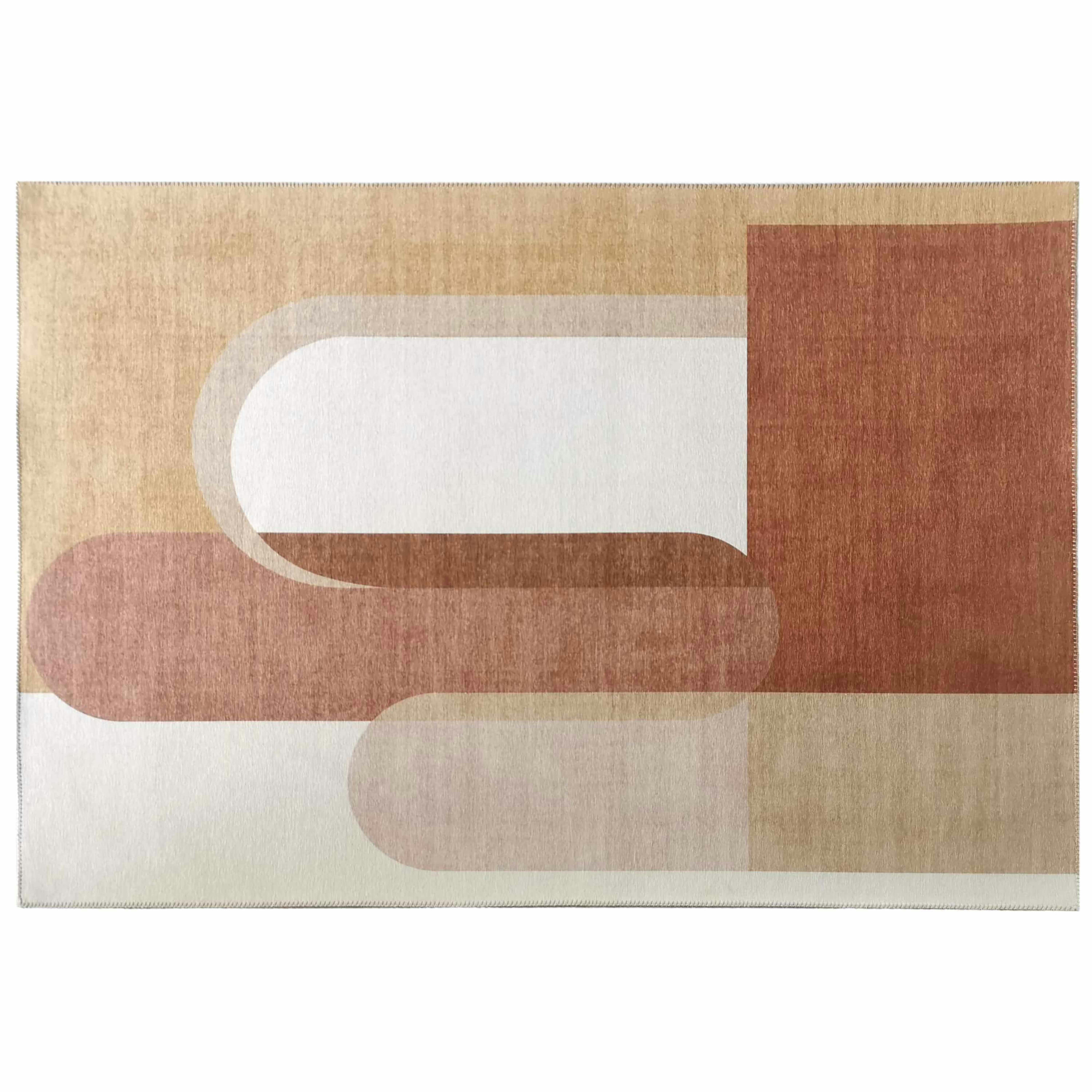 ENVOUTE - Tapis tissé motif abstrait design terracotta 160 x 230 cm