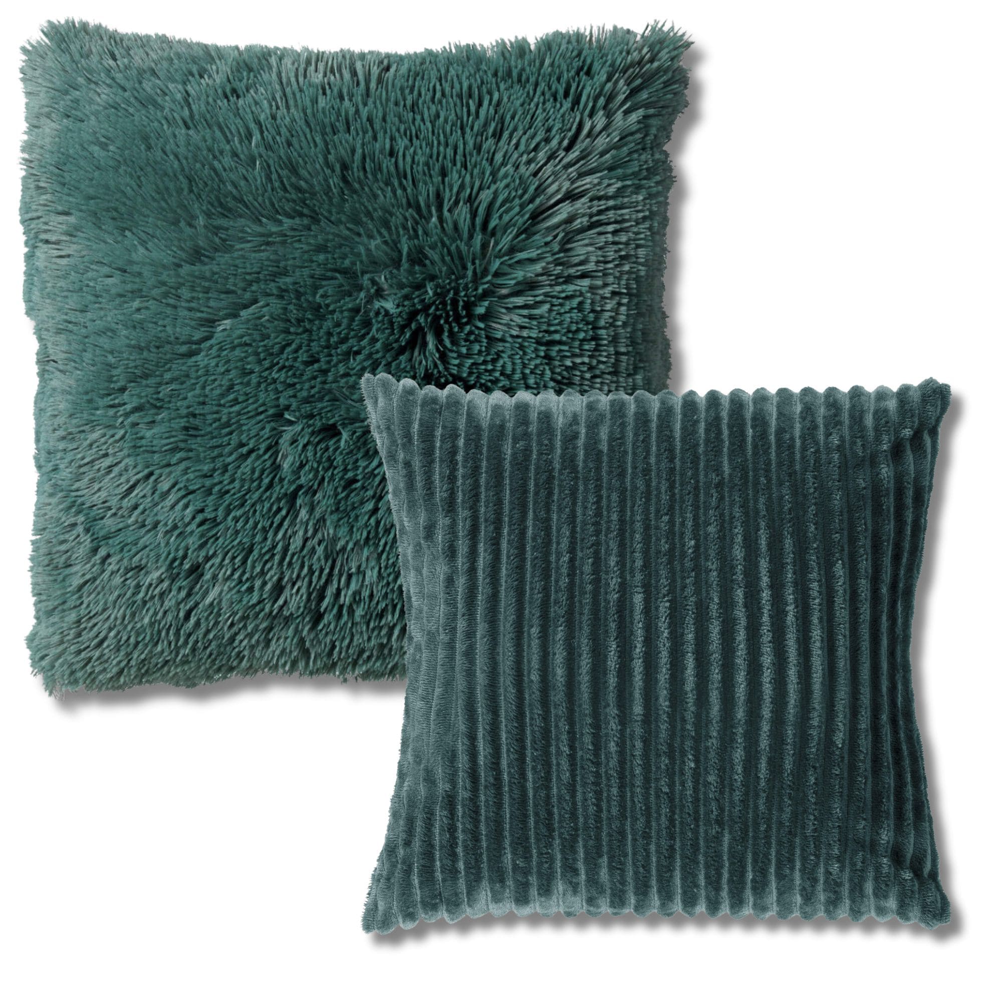 KUSSENSET - 2-delig - Cosy Layers - 60x60 cm, 45x45 cm - inclusief binnenkussens - groen
