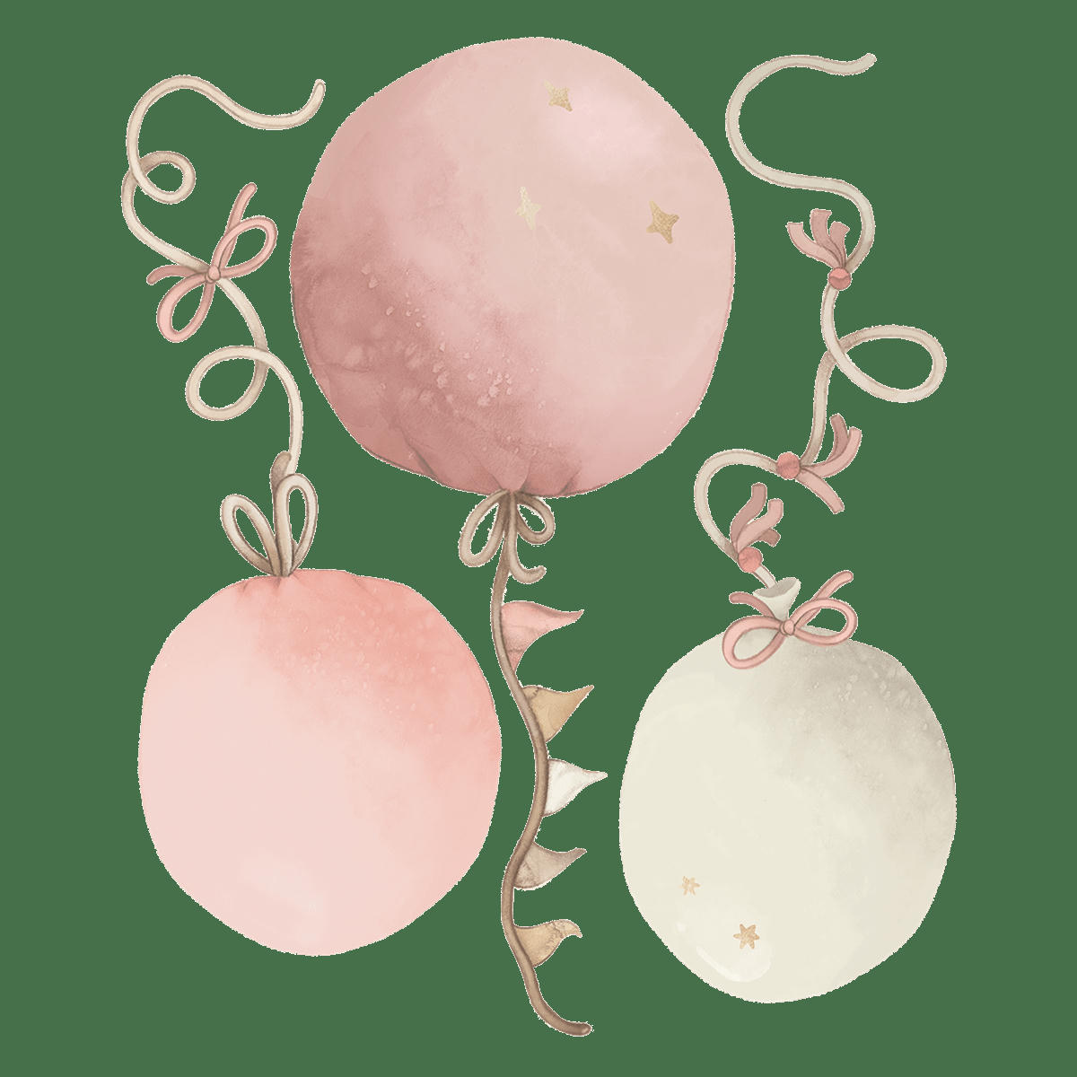 SELENE - Grand sticker les ballons en vinyle mat rose
